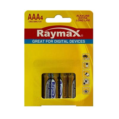 China Toys 2020 Raymax Private Label Pack Super Alkaline AAA LR03 AM3 1.5v Super Alkaline Batteries for sale