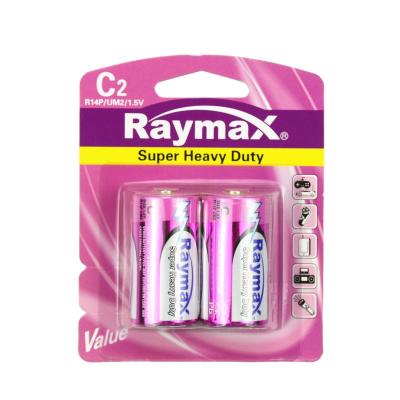 China Toys Raymax 1.5v um2 r14 c size super zinc carbon and dry heavy duty battery for toys for sale