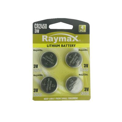 China Home appliances Raymax factory supply OEM private label button cell 3v cr2450 battery for electronic scale for sale