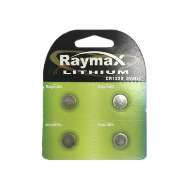 China Manufacturers home appliances Raymax straight 3v cr1220 40mAh lithium button batteries dry cell cell for sale