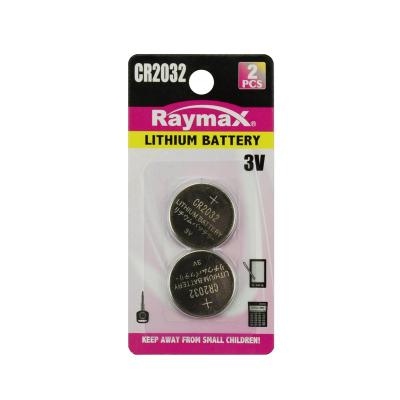 China Home appliances Raymax private label lithium pilas 240mAh 3.0V cr2032 dry button cell battery for sale