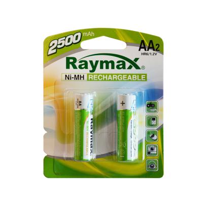 China Raymax high quality battery charging toys 1.2V Ni-MH aa 2500mah rechargeable batteries for sale