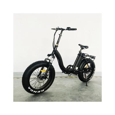 China Aluminum Alloy China 350W 500W 48V Battery Powered Fat Tire Bike Electric Folding Bicycle for sale