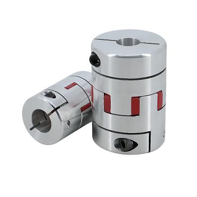 China Inner Diameter 10-30mm Long Working Span D55L78 Four Jaws Plum Flexible Coupling Motor Shaft Aluminum Connector For Large Ball Screw Coupler Router for sale