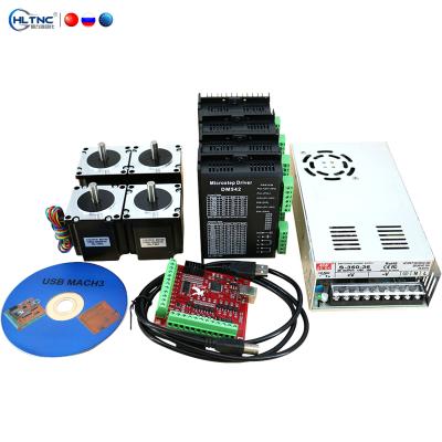 China Automatic product NEMA 23 stepper motor 1.2Nm set motor 4pcs +TB6600 driver+ breakout board+350W 36v power supply router 4 axis kit for sale