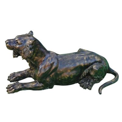 China Life Size Europe Leopard Bronze Outdoor Copper Statue For Sale Sculpture for sale