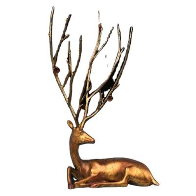 China Custom life size bronze deer metal sculpture gift statue from China for decoration for sale