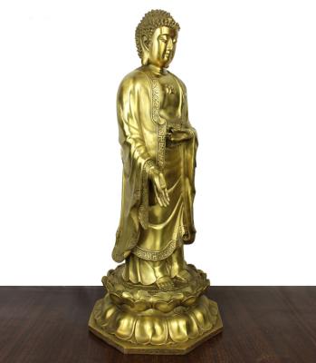 China China India Buddhism Standing Buddha Statue Bronze Sculpture for sale