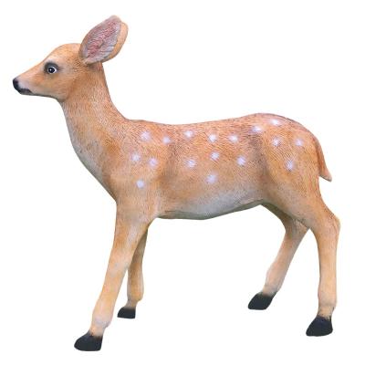 China China Customize Fiberglass Resin Life Size Animal Statues Design 3d Deer Led Pattern Lights for sale