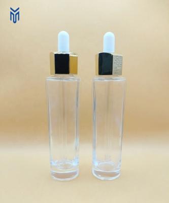 China Cosmetic 60ml cosmetic packing face serum Bottle essence liquid Embossed Hexagon Dropper Bottle for sale