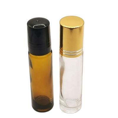 China Cosmetic Hot sale 10ml Cosmetic Essential Oil perfume Glass Roller Bottle With Roller Ball for sale