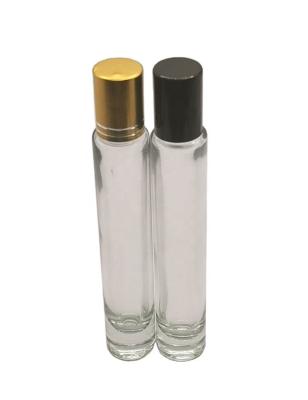 China Cosmetic Empty 10ml clear eye cream Perfume essential oil Glass Roll On Bottle with Steel Roller Ball for sale