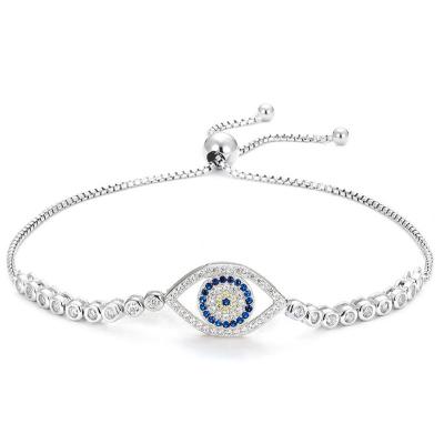 China Jon Jewelry S925 Sterling Silver Devil Eye Zircon Bracelet Women Tennis Bracelets Evil Eye Punk Bracelet for sale