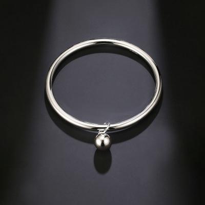 China Office/Career Jon S925 Sterling Silver Solid Handmade Women Bangle Fashion Bracelet with Bells for sale