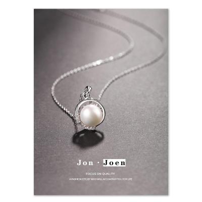 China JON Korean Version 925 Silver Fashion Jewelry Fashion Pearl Necklace Shell Pearl Planet Pendant Inlaid With Zircon Pendant for sale