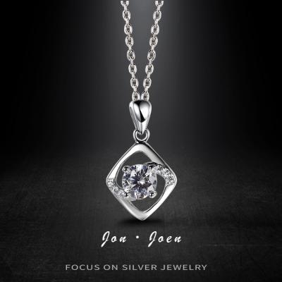 China JON Classic Wedding Necklace Set Environmental Friendly Silver 925 Wholesale Shiny Moissanite Pendant Charms for sale