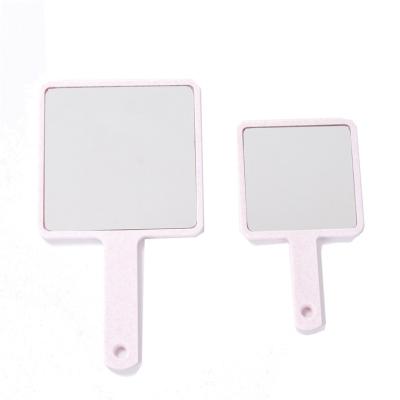 China Square Custom Plastic Hand Mirror Customized LOGO Printing Long Hand Cosmetic Makeup Folding Hand Held Mirror for sale