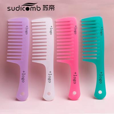 China Salon Colors Wholesale Wide Tooth Hair Comb Shower Custom Logo Heat Resistant Plastic Hair Detangling Shower Hair Combs Large for sale