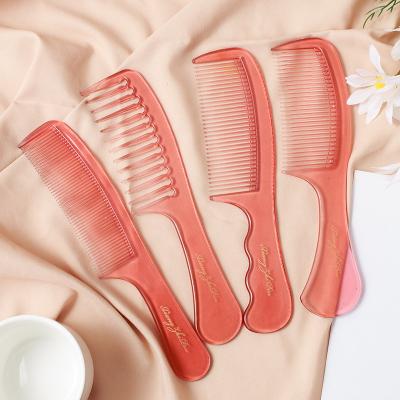 China Professional High Quality Pink Thick Plastic Comb Salon Hair Brush Heat Resistant Hair Styling Tools for sale