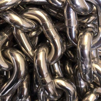 China Drag Chain DIN766 DIN763 Marine Ship Stainless Steel 316 or 304 Welded Round Link Chain for sale