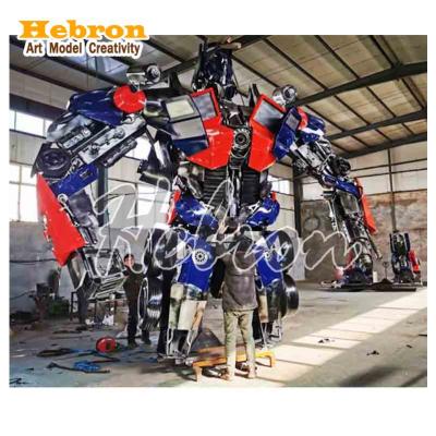 China Custom China Movie Character Big Metal Transform Er Sculpture Optimus Boots Statue For Sale for sale