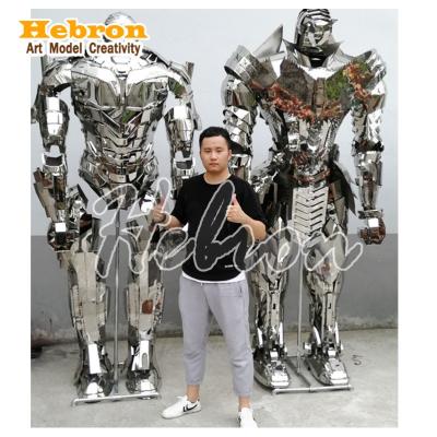 China China Custom Life Size Stainless Steel Mirror Robot Transformer Optimus Sculpture Model for sale