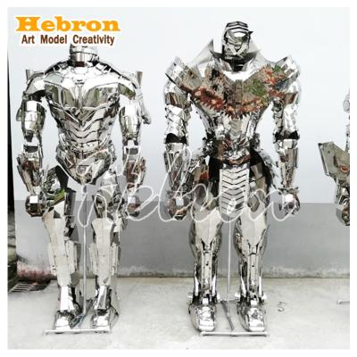 China China Custom Abstract Metal Man Transform ers Robot Statue 3D Wall Sculpture For Hotel Decoration Real Stainless Steel for sale