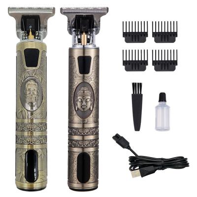 China Car T9 metal carving desgin hair cutting machine beard trimmer professional hair clipper cordless hair trimmer for men for sale