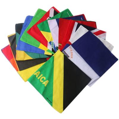 China Hot Sale Multifuction Fashion Square Bandana Custom Country Flag Print Cotton Bandana for sale