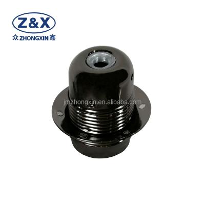 China Threaded screw e27 e26 iron metal lamp holder full ceramic wick for floor pendant light for sale