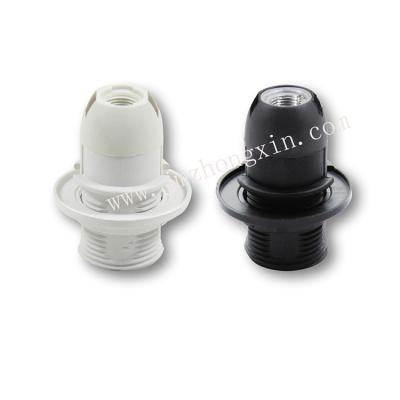 China Plastic Electric Half-Threaded Screw Chandelier Lamp Socket With Lock Ring VDE e14 Lamp Holder for sale