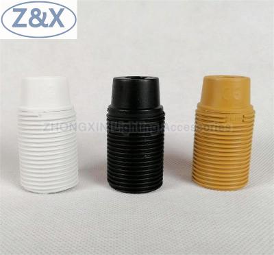 China Screw Factory Price PET Endcap Lamp Socket Without Screw Ring E14 Lamp Holder for sale