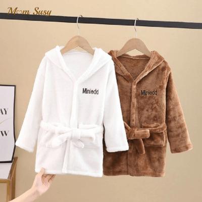 China Home Suit 0-10Y M946 Baby Boy Girl Flannel Long Robe Toddler Ear Robe Sleeprobe Newborn Infant Hooded Towel Pajamas for sale