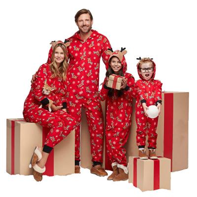 China Matching Hooded Sleepwear Boy Girl Dad Mom Christmas Overalls Breathable Family Outwear Christmas Home Baby Suit for sale