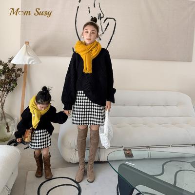 China Autumn Mom Daughter Short Skirt Spring Spring Plaid Skirt Family Matching Fashion Family Matching Clothes Tops for sale