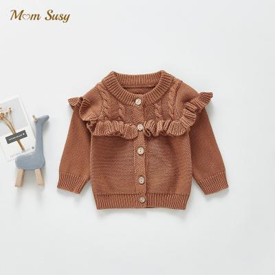 China Baby Boy Anti-Shrink Newborn Cotton Knit Cardigan Toddler Infant Child Sweater Outfits Clothes Baby Ruffle Cardigan Knitwear Coat Tops for sale