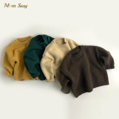 China Autumn Winter Child Breathable Pure Top Spring Solid Color Sweater Baby Boy Baby Knitted Pullover Clothes 1-7Y for sale