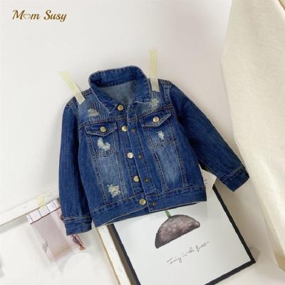 China Baby Boy Girl Denim Jacket Ripped Infant Take His First Steps Jean Coat Kid Jean Clothing Baby Outwear Spring Autumn Chaqueta Clothes 1-5Y for sale