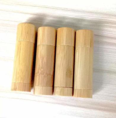 China Screen Printing Bamboo Lipstick Tube With Powder Brush OEM / ODM Acceptable for sale