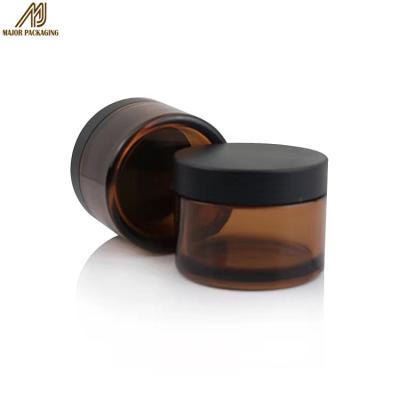 China 2021 Direct Hot Sale Facial Mask Manufacturer Amber Jar Black Caps Cosmetic Packaging Containers for sale