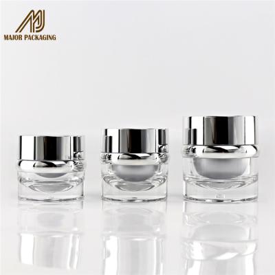 China Unique Round Face Design Nail Polish Jar Cream Lip Scrub Small Jar Container With Ring 15ml 30ml 50ml Cosmetic Jar for sale