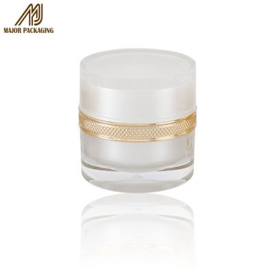 China Latest Design Fancy 1oz Face Cream White Pearl Color Jars Refillable Face Cream Jar With Lid for sale