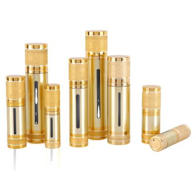 China Whitening Serum Best Selling Gold Pump Bottle 100ml Airless Luxary Airless Pump Bottles for sale