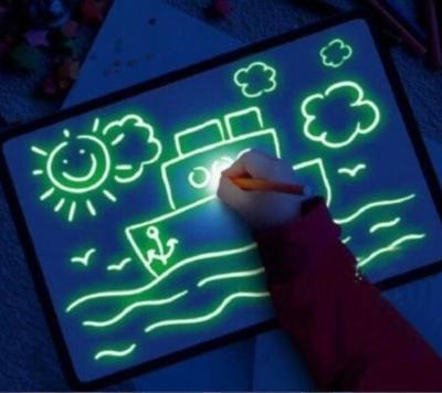 China KOSTA Manufacturer Educational Doodle Magic 3D LED Glow in the Dark Draw With Fun Light Children's Graffiti Painting Fluorescent Drawing Board for sale