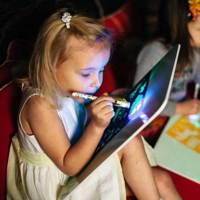 China Glow in the Dark KOSTA Hot Selling Educational Toys A5 A4 Protective Magnetic Luminescent Magic Drawing Glow in the Dark Drawing Board Toy for Kids for sale