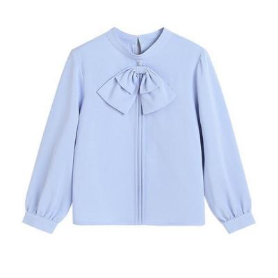 China Breathable The new fall 2023 children's shirt fashion embroidery bow style for girls  Long-sleeved shirt for sale