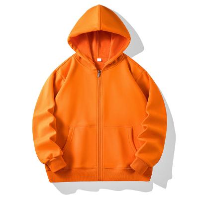 China Anti-wrinkle Fashion women's pocket zipper blank hoodies solid color plus size fleece coat wholesale for sale