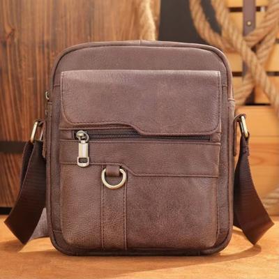 China Retro Marrant Satchel Messenger Waterproof Leather Bag For Men Side Bag Men's Genuine Leather Shoulder Bag for sale