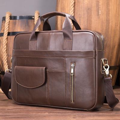 China High quality OEM ODM custom 1116 men oil leather briefcase laptop bags famous brand genuine men's handbag briefcase for sale