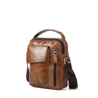 China High Quality Drop Shipping Business Messenger Bag Vintage Crossbody Genuine Leather Shoulder Bag For Men 8314 for sale